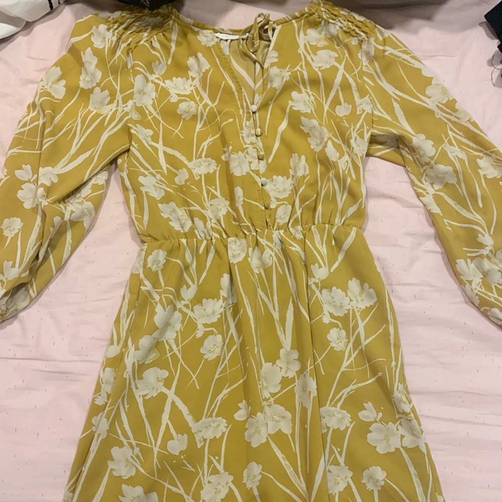 yellow flower dress XS
